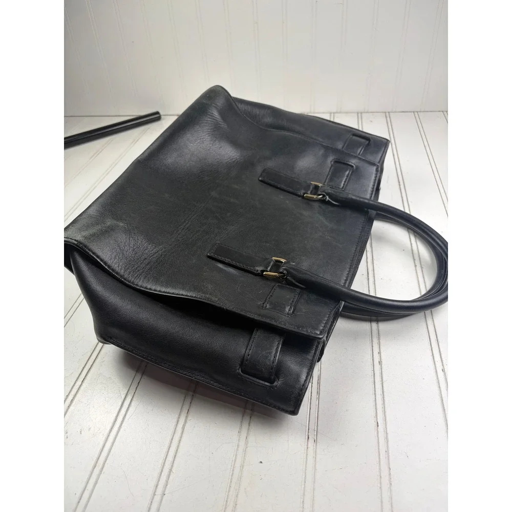 Michael Kors Black Vintage Hamilton Moderne Small Leather Satchel Purse $280